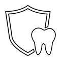 Tooth Protection Icon In Outline Style Royalty Free Stock Photo