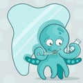 Tooth protection. Illustration of dental care, protection shield, human oral healthcare