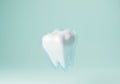 Tooth in protective shell, healing product for enamel strengthening, teeth whitening concept. 3D render, 3D illustration.