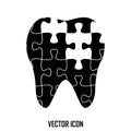 Tooth of the puzzle,dental caries icon