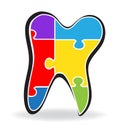 Tooth puzzle logo Royalty Free Stock Photo