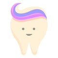 Tooth with rainbow paste icon cartoon vector. Smile fairy