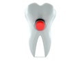 Tooth with red push button