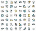 Tooth restoration icons set vector flat