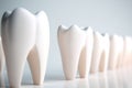 Tooth row on a light background, light emphasizes the cleanliness of the tooth Royalty Free Stock Photo