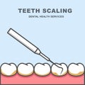 Tooth scaling icon - row of tooth, cleaning Royalty Free Stock Photo