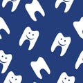 Tooth seamless pattern for web design. Vector
