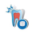 tooth sensitive to cold. Vector illustration decorative design Royalty Free Stock Photo