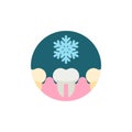 Tooth sensitive to coldness flat icon