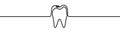 Tooth shape drawing by continuos line, thin line design