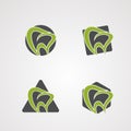 Tooth shape set logo vector, icon, element, and template for company