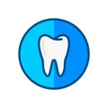 Tooth shield logo icon. Dental insurance flat pictogram vector icon