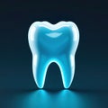Tooth is shown in a blue color Royalty Free Stock Photo