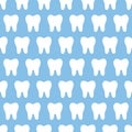 Tooth silhouette seamless pattern. Stomatology teeth fabric print for medical uniform. Medicine, oral hygiene vector Royalty Free Stock Photo