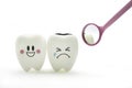 Tooth smile and crying with dental mirror Royalty Free Stock Photo
