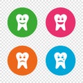 Tooth smile face icons. Happy, sad, cry. Royalty Free Stock Photo