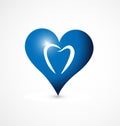 Tooth stylized with blue heart logo