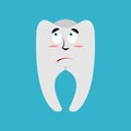 Tooth surprised Emoji. Teeth astonished emotion isolated