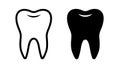 Tooth symbols dentist vector icons
