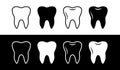 Tooth symbols teeth vector icon set