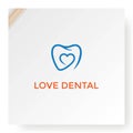 Tooth Teeth Dentist Dental Dentistry Heart Love Logo Design Vector