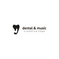 Tooth teeth with music note icon
