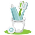 Tooth, Toothpaste, Dental Floss, Toothbrush Royalty Free Stock Photo