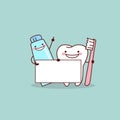 Tooth,toothpaste and tooth brush