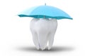 A tooth under an umbrella Royalty Free Stock Photo