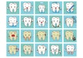 tooth with various actions. Vector illustration decorative design Royalty Free Stock Photo