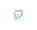 Tooth vector logo template for dentistry or dental clinic and health particle
