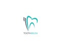 Tooth vector logo template for dentistry or dental clinic and health particle