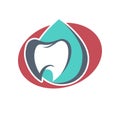 Tooth vector logo template for dentistry or dental clinic and health products. Vector icon of white shining teeth and Royalty Free Stock Photo