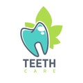 Tooth vector logo template for dentistry or dental clinic and health products. Vector icon of white shining teeth Royalty Free Stock Photo