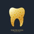 Tooth Vector logo Template. Medical Design Golden Tooth Logo. Dentist Office Icon. Oral Care Dental and Clinic Tooth Royalty Free Stock Photo