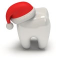 Tooth Wearing Santa Claus Hat