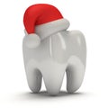 Tooth Wearing Santa Claus Hat