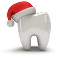 Tooth Wearing Santa Claus Hat
