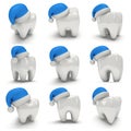 Tooth Wearing Santa Claus Hat Set.