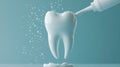 Tooth Whitening: A 3D Render of a Tooth Being Treated with Whitening Gel Royalty Free Stock Photo