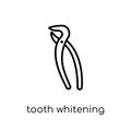 Tooth whitening icon. Trendy modern flat linear vector Tooth whitening icon on white background from thin line Dentist collection