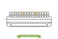 Tooth whitening tool - comparison of dental whiteness - cartoon vector outline style