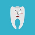 Tooth winks Emoji. Teeth emotion cheerful isolated