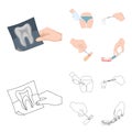 Tooth, X-ray, instrument, dentist and other web icon in cartoon,outline style.surgeon, abscess, scalpel icons in set