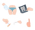 Tooth, X-ray, instrument, dentist and other web icon in cartoon style.surgeon, abscess, scalpel icons in set collection.