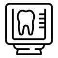 Tooth xray image icon outline vector. Mri bone