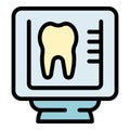 Tooth xray image icon vector flat