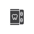 Toothache painkiller tablets vector icon