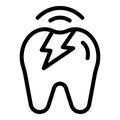 Toothache problem icon outline vector. Chipped molar