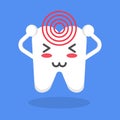 Toothache is very painful Dental Cartoon Icon, and illustration Vector